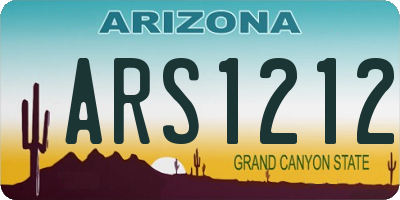 AZ license plate ARS1212