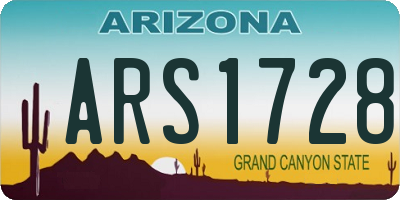 AZ license plate ARS1728