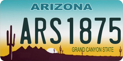 AZ license plate ARS1875