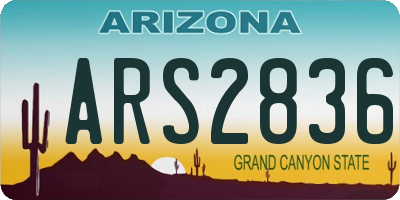 AZ license plate ARS2836