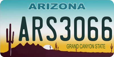 AZ license plate ARS3066