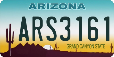 AZ license plate ARS3161