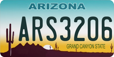 AZ license plate ARS3206