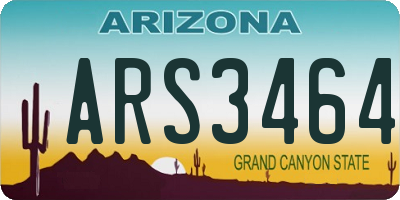 AZ license plate ARS3464