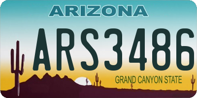 AZ license plate ARS3486