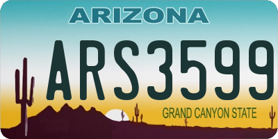 AZ license plate ARS3599