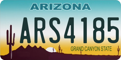 AZ license plate ARS4185