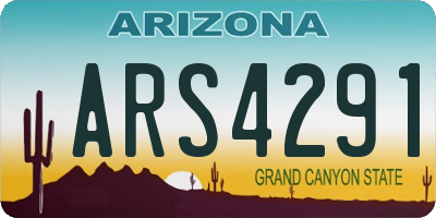 AZ license plate ARS4291