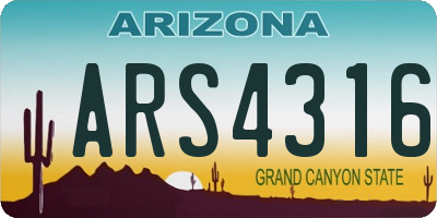 AZ license plate ARS4316