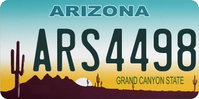 AZ license plate ARS4498