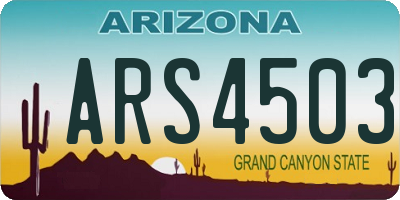 AZ license plate ARS4503
