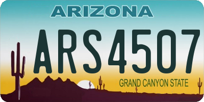 AZ license plate ARS4507
