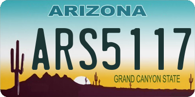 AZ license plate ARS5117