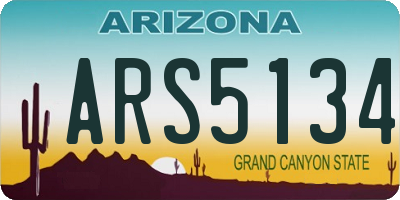AZ license plate ARS5134