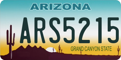AZ license plate ARS5215