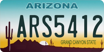 AZ license plate ARS5412