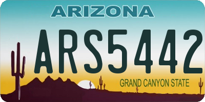 AZ license plate ARS5442