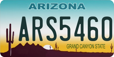 AZ license plate ARS5460