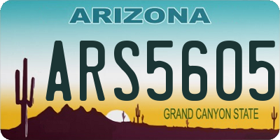 AZ license plate ARS5605