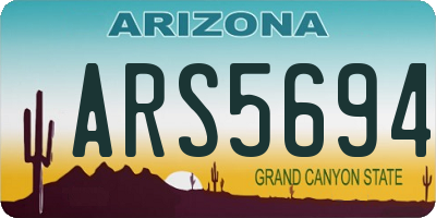 AZ license plate ARS5694