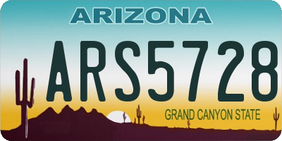 AZ license plate ARS5728