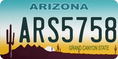 AZ license plate ARS5758