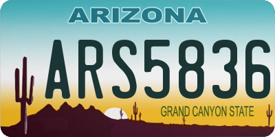 AZ license plate ARS5836