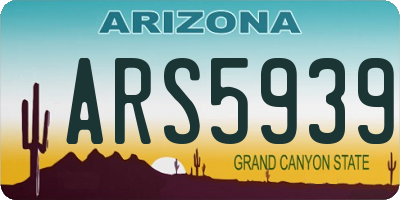 AZ license plate ARS5939