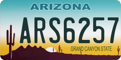 AZ license plate ARS6257