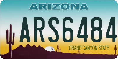 AZ license plate ARS6484