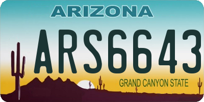 AZ license plate ARS6643