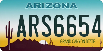 AZ license plate ARS6654