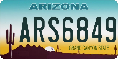 AZ license plate ARS6849