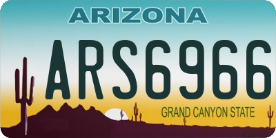 AZ license plate ARS6966
