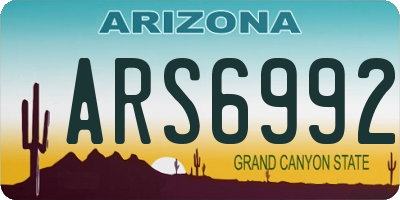 AZ license plate ARS6992