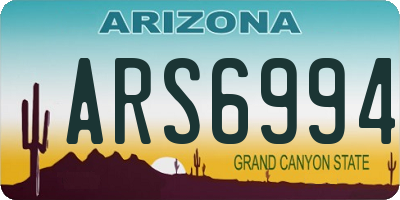 AZ license plate ARS6994