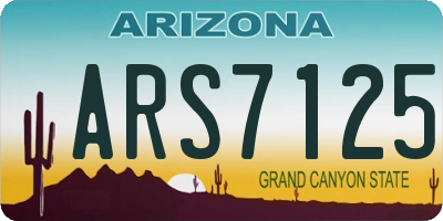 AZ license plate ARS7125