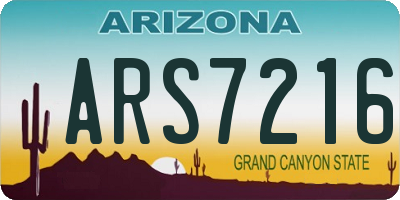 AZ license plate ARS7216