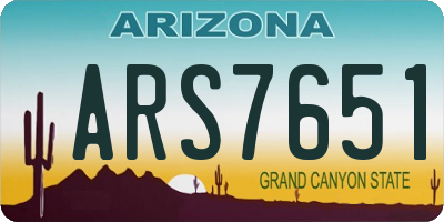 AZ license plate ARS7651