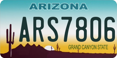 AZ license plate ARS7806