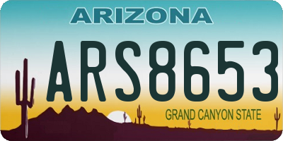 AZ license plate ARS8653