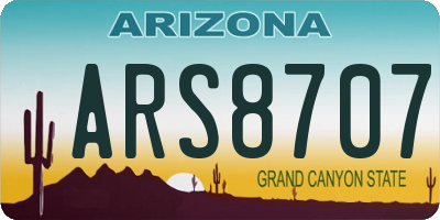 AZ license plate ARS8707