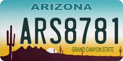 AZ license plate ARS8781