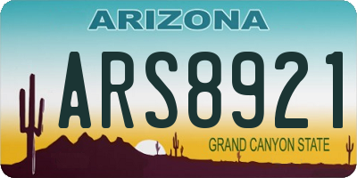 AZ license plate ARS8921