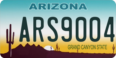 AZ license plate ARS9004