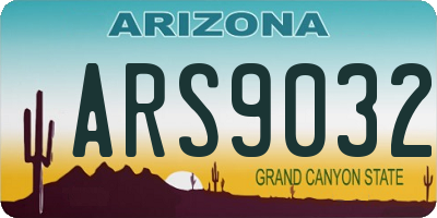 AZ license plate ARS9032
