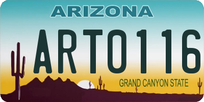 AZ license plate ART0116