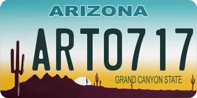 AZ license plate ART0717