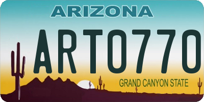 AZ license plate ART0770