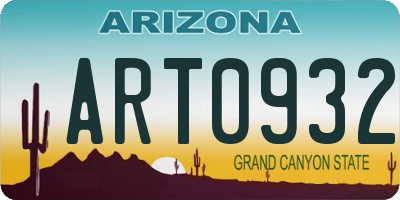 AZ license plate ART0932